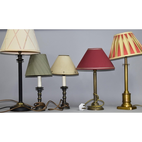 485 - A Pair of Laura Ashley Bronzed Table Lamps together with Further Laura Example and Marks and Spencer... 