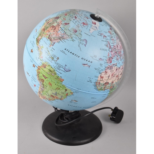 68 - A Modern Illuminated Table Globe, 41cms High