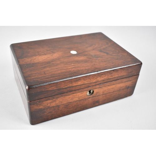 8 - A Late 19th Century Rosewood Workbox with Inner Removable Tray, 25cms Wide