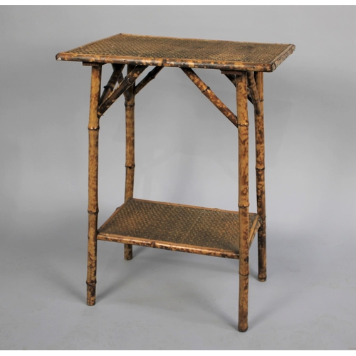 85 - An Edwardian Rectangular Topped Bamboo Occasional Table, 52cms Wide