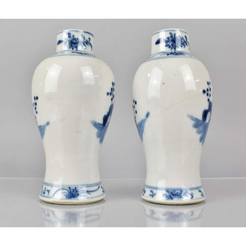 366 - A Pair of 19th Century Chinese Porcelain Blue and White Vases decorated with Scholars in Garden Sett... 