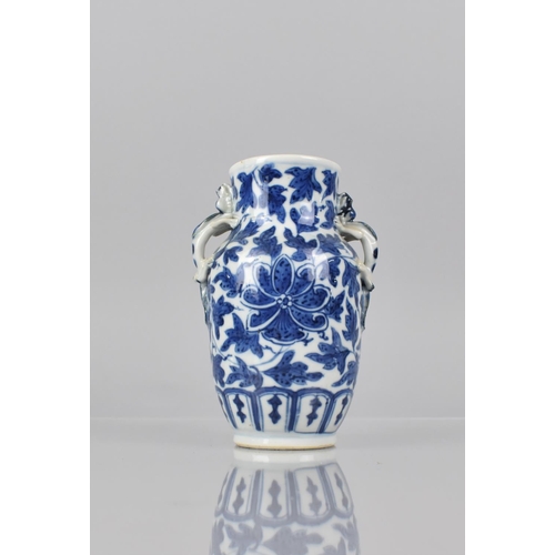 364 - An 18th/19th Century Chinese Blue and White Vase decorated with Central Flower and Foliage, The Neck... 