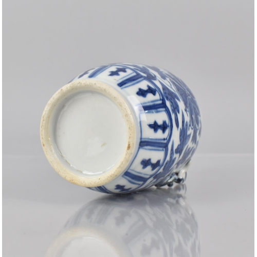 364 - An 18th/19th Century Chinese Blue and White Vase decorated with Central Flower and Foliage, The Neck... 