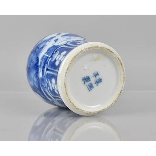 363 - A 19th Century Chinese Blue and White Vase of Baluster From, Decorated with River Village Scene, Ruy... 