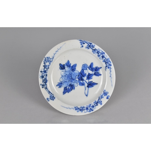 359 - A Chinese Porcelain Blue and White Dish decorated in a Floral Motif, Ten Character Mark to Base, 13.... 