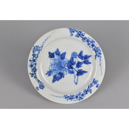 359 - A Chinese Porcelain Blue and White Dish decorated in a Floral Motif, Ten Character Mark to Base, 13.... 