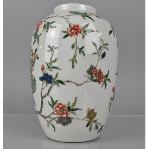 342 - An 18th/19th Century Chinese Jar decorated in the Famille Verte Palette with Running Blossoming Bran... 