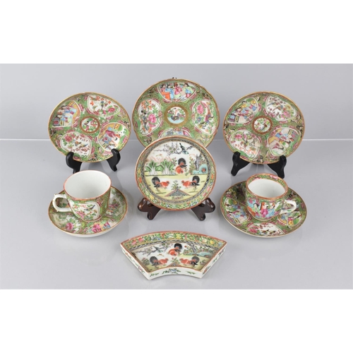 331 - A Collection of 19th Century Chinese Famille Rose Medallion Porcelain to comprise Five Dishes and Tw... 