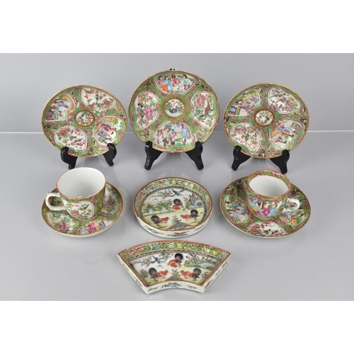 331 - A Collection of 19th Century Chinese Famille Rose Medallion Porcelain to comprise Five Dishes and Tw... 