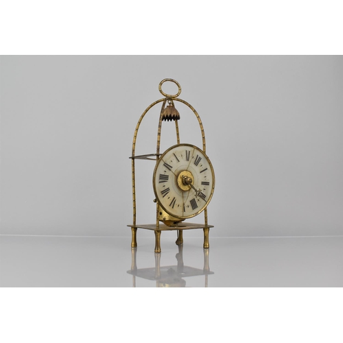 119 - A Rare Late 19th Century French Lantern Clock having Eugene Farcot Movement, The Clock Frame of Bamb... 