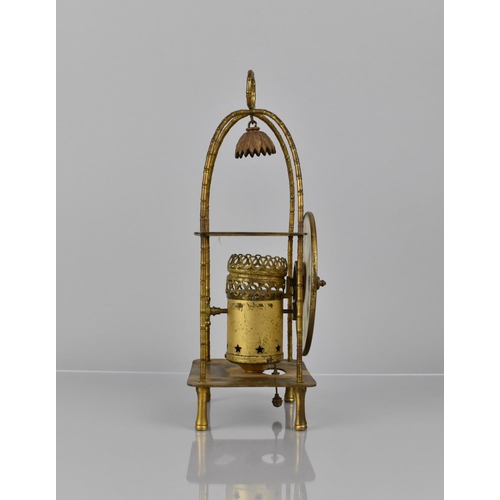 119 - A Rare Late 19th Century French Lantern Clock having Eugene Farcot Movement, The Clock Frame of Bamb... 