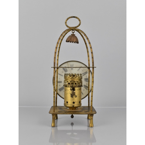 119 - A Rare Late 19th Century French Lantern Clock having Eugene Farcot Movement, The Clock Frame of Bamb... 