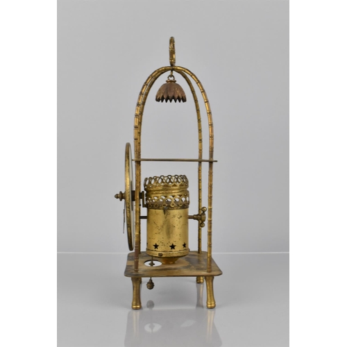 119 - A Rare Late 19th Century French Lantern Clock having Eugene Farcot Movement, The Clock Frame of Bamb... 