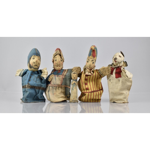 114 - A Set of Four Late 19th/Early 20th Century  Dean's Rag Glove Toys, Punch Puppets and Crying Baby