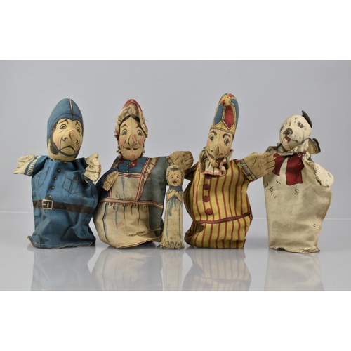 114 - A Set of Four Late 19th/Early 20th Century  Dean's Rag Glove Toys, Punch Puppets and Crying Baby