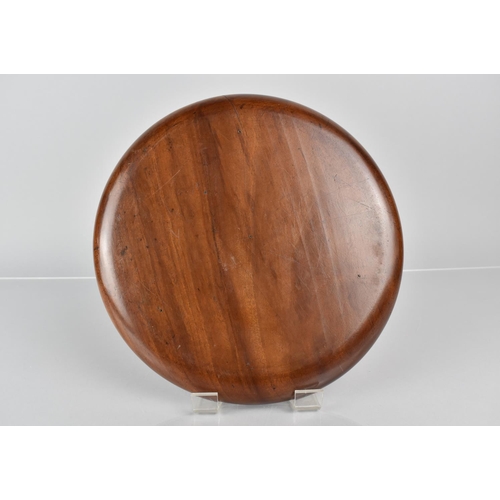 66 - A Late 18th/Early 19th Century Mahogany Circular Tray with Dished Edge, 25cms Diameter