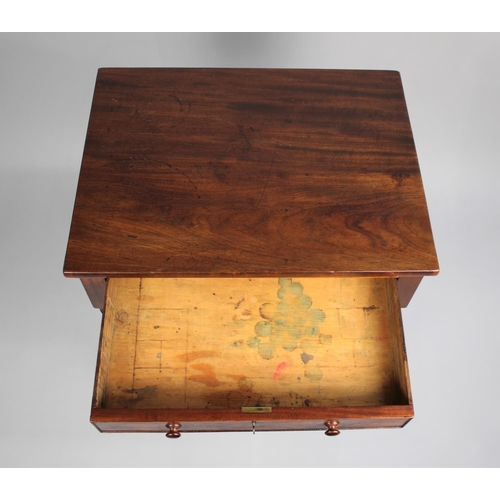 17 - A Mid/Late 19th Century Small Mahogany Side Table with Single Drawer on Slender Turned Supports. 50c... 