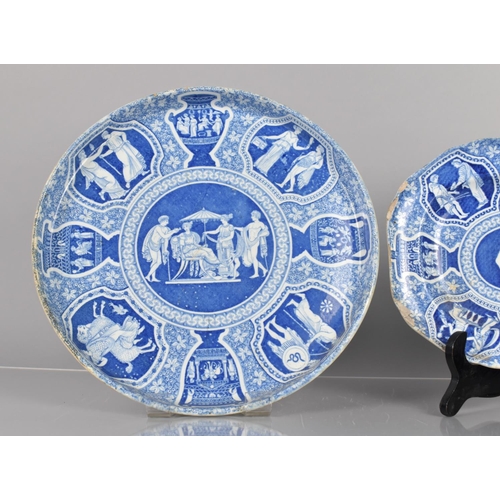 403 - Two Pieces of 19th Century Blue and White Spode, Iphigenia Being Told of Death of Agamemnon Pattern ... 