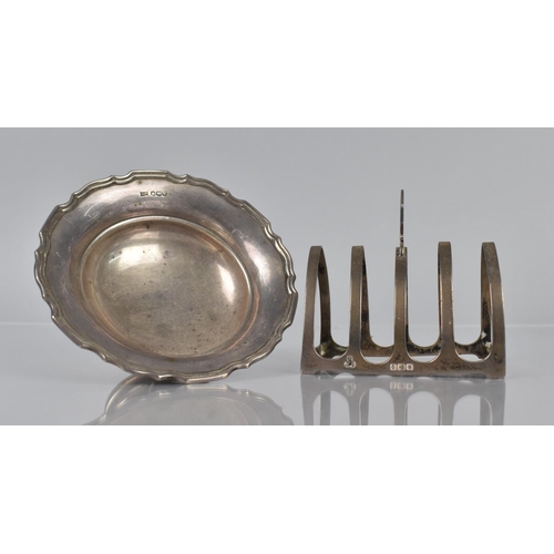 191 - A Silver Bowl by Mappin and Webb, Sheffield Hallmark, Together with a Silver Four Piece Toast Rack b... 