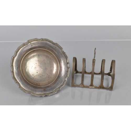 191 - A Silver Bowl by Mappin and Webb, Sheffield Hallmark, Together with a Silver Four Piece Toast Rack b... 