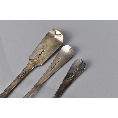 176 - Two Georgian Serving Spoons, London Hallmarks, together with a Larger Example, 263gms