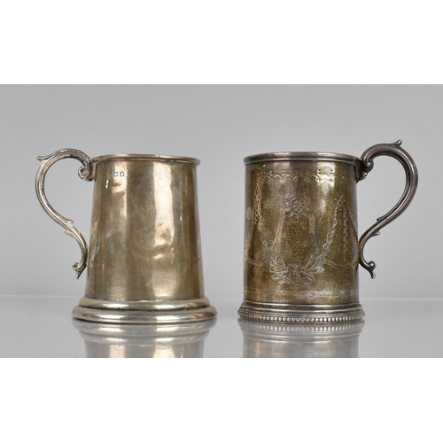 174 - An Early Victorian Silver Tankard with Chased Floral Swag Decoration by Henry Holland, London 1875 H... 