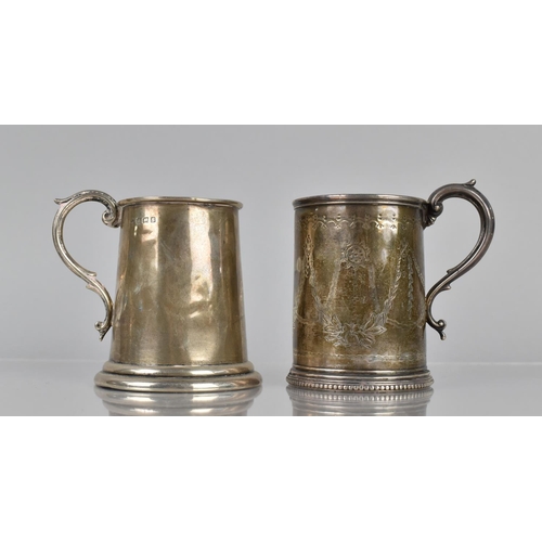 174 - An Early Victorian Silver Tankard with Chased Floral Swag Decoration by Henry Holland, London 1875 H... 