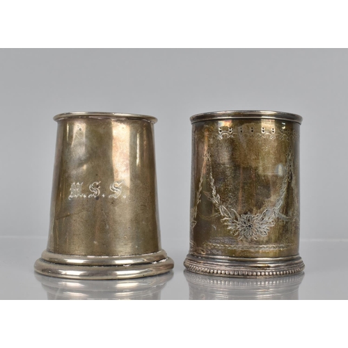 174 - An Early Victorian Silver Tankard with Chased Floral Swag Decoration by Henry Holland, London 1875 H... 