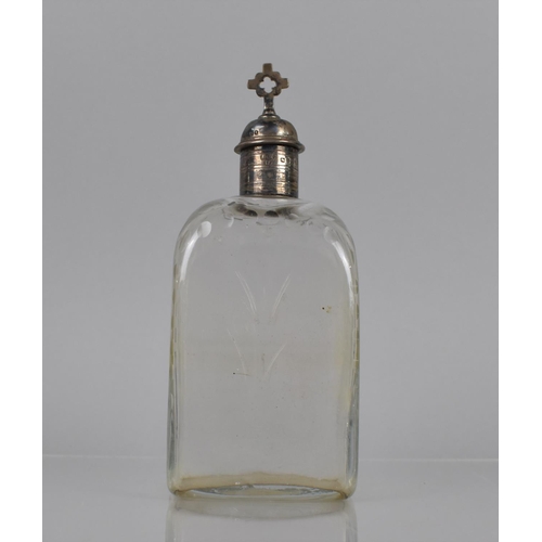 173 - A Victorian Silver and Glass Altar/Communion Flask by Jones and Willis, The Silver Mount and Cover w... 