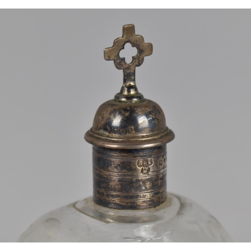 173 - A Victorian Silver and Glass Altar/Communion Flask by Jones and Willis, The Silver Mount and Cover w... 