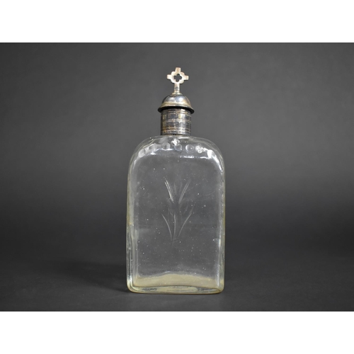 173 - A Victorian Silver and Glass Altar/Communion Flask by Jones and Willis, The Silver Mount and Cover w... 