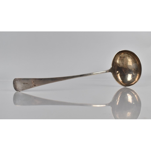 171 - A Georgian Silver Ladle, Hallmark Rubbed, 33cms Long, 193gms