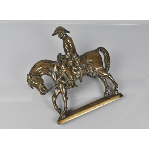 134 - A 19th Century Bronze Doorstop, Mounted Duke of Wellington, 32cms High, Missing Support