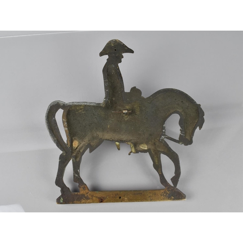 134 - A 19th Century Bronze Doorstop, Mounted Duke of Wellington, 32cms High, Missing Support