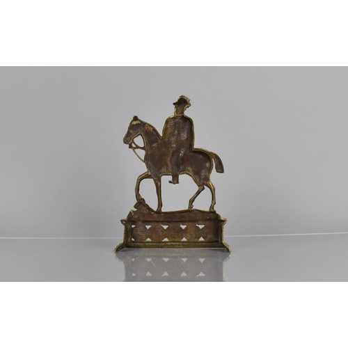 133 - An Early 20th Century Brass Doorstop, Mounted King Edward VII, 23cms