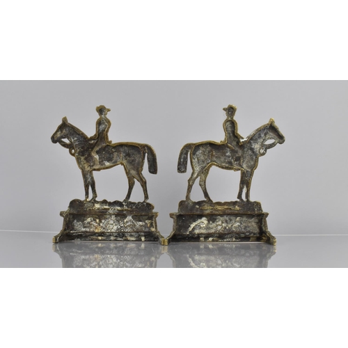 132 - Of Boer War Interest: A Pair of Late 19th/Early 20th Century Brass Doorstops, Mounted Boer War Caval... 