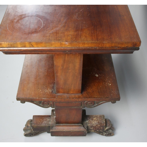 11 - A Victorian Mahogany Two Tier Buffet on Scrolled Feet, Sticker Reads 'Chester Garrison, Officers Mes... 