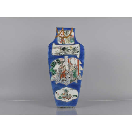 337 - An 18th/19th Century Chinese Porcelain Vase of Square Shaped Form decorated with Finely Painted Cart... 