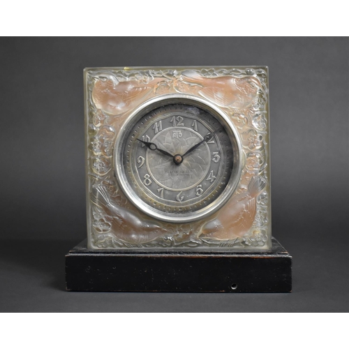 412 - A Lalique Frosted Glass 'Quatre Moineaux Du Japon' (Four Japanese Sparrows) Mantle Clock, Designed c... 