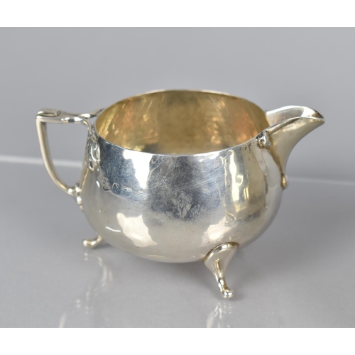 187 - A Three Piece Silver Tea Service, Birmingham Hallmark having Organical Stylised Handles and Hand Bea... 