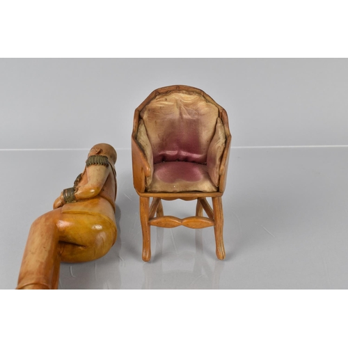 137 - Of Naval Interest, A 19th Century Treen Study of Seated Admiral in Chair, 22cms High