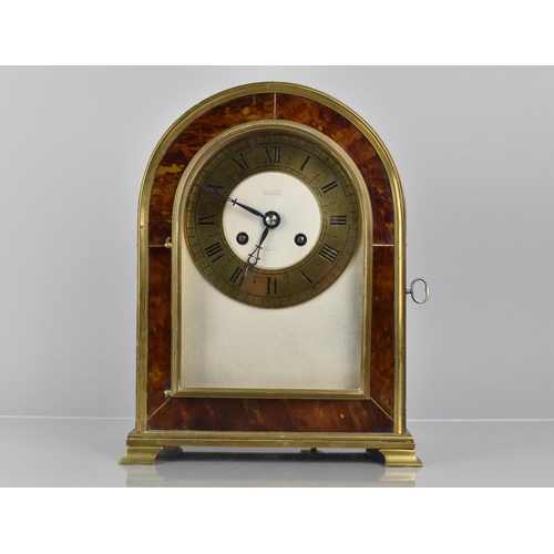 120 - A 19th Century French Arch Top Tortoiseshell and Ormolu Mantel Clock having 1855 Silver Medal Moveme... 