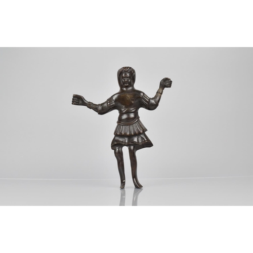 103 - An Early Patinated Bronze Figure of 16th Century Continental Gent with Arms Outstretched, Perhaps Ch... 