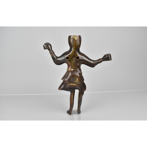 103 - An Early Patinated Bronze Figure of 16th Century Continental Gent with Arms Outstretched, Perhaps Ch... 