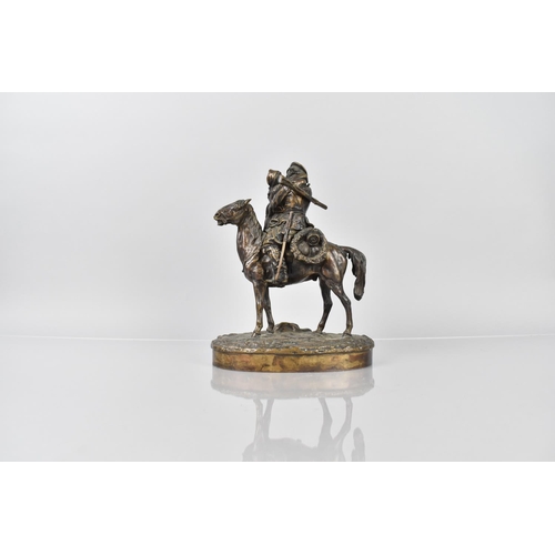 131 - Vasily Yakovlevich Gracheu (1831-1905) A Russian Bronze Equestrian Figure Group, Cassock Embracing L... 