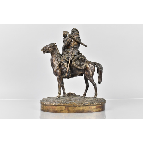 131 - Vasily Yakovlevich Gracheu (1831-1905) A Russian Bronze Equestrian Figure Group, Cassock Embracing L... 