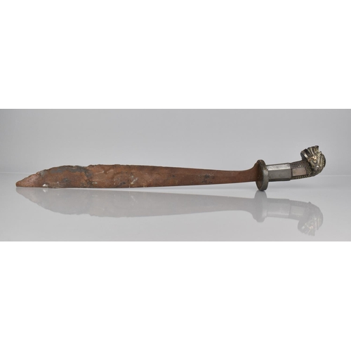 151 - A Spanish Colonial or Mexican Sword or Machete, The Mask Moppel Mounted with Charles IV Coin, Late 1... 