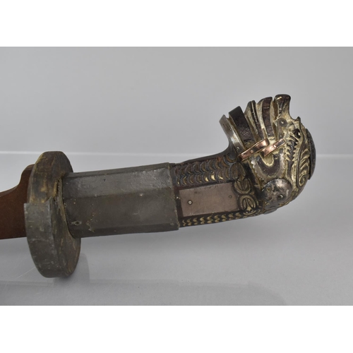 151 - A Spanish Colonial or Mexican Sword or Machete, The Mask Moppel Mounted with Charles IV Coin, Late 1... 