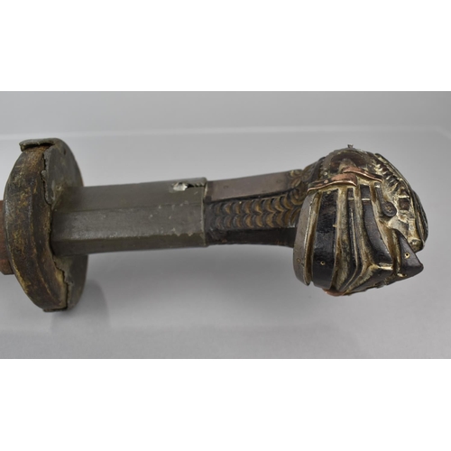 151 - A Spanish Colonial or Mexican Sword or Machete, The Mask Moppel Mounted with Charles IV Coin, Late 1... 