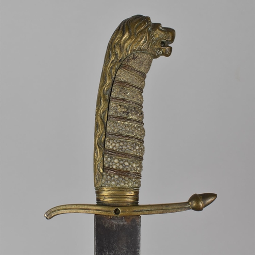 143 - A British Midshipman's 1887 Pattern Naval Dirk with S Shaped Cross Guard (One Finial Lost), Wired Sh... 